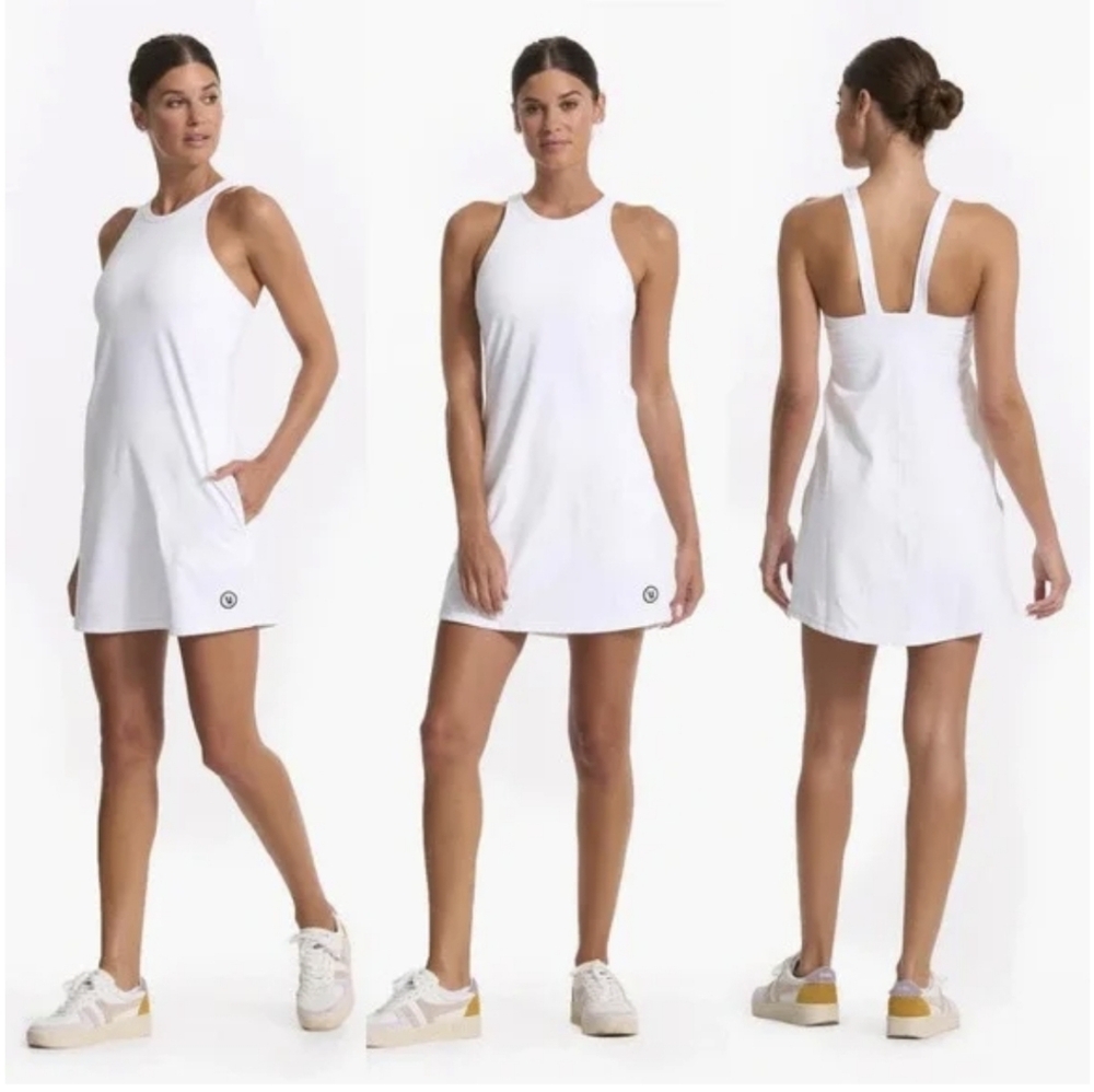 NWT Women's Vuori Tennis "Volley Dress" in white. Various sizes.